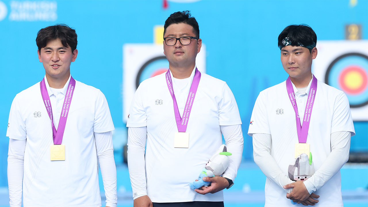 남자 양궁, 광주 세계선수권 단체전 금메달‥대회 3연속 우승