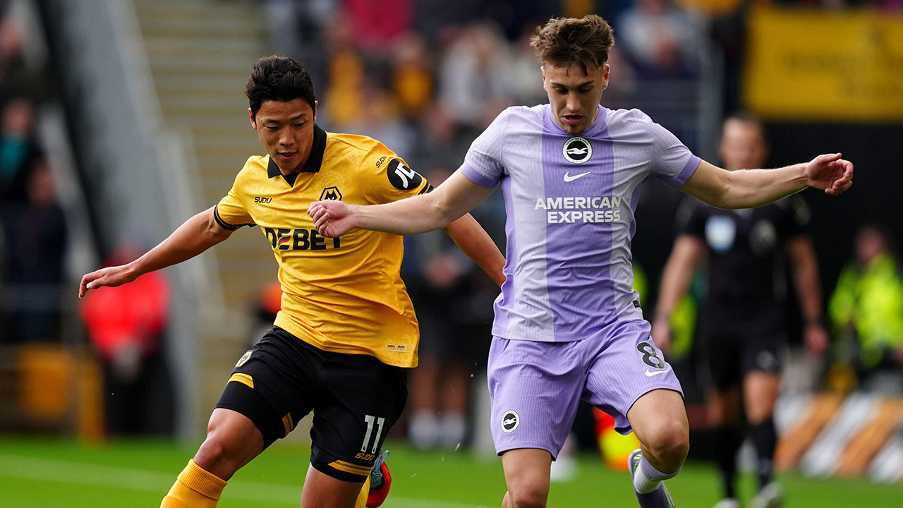 '황희찬 60분' 울버햄프턴, 브라이턴과 무승부··EPL 7경기 무승 