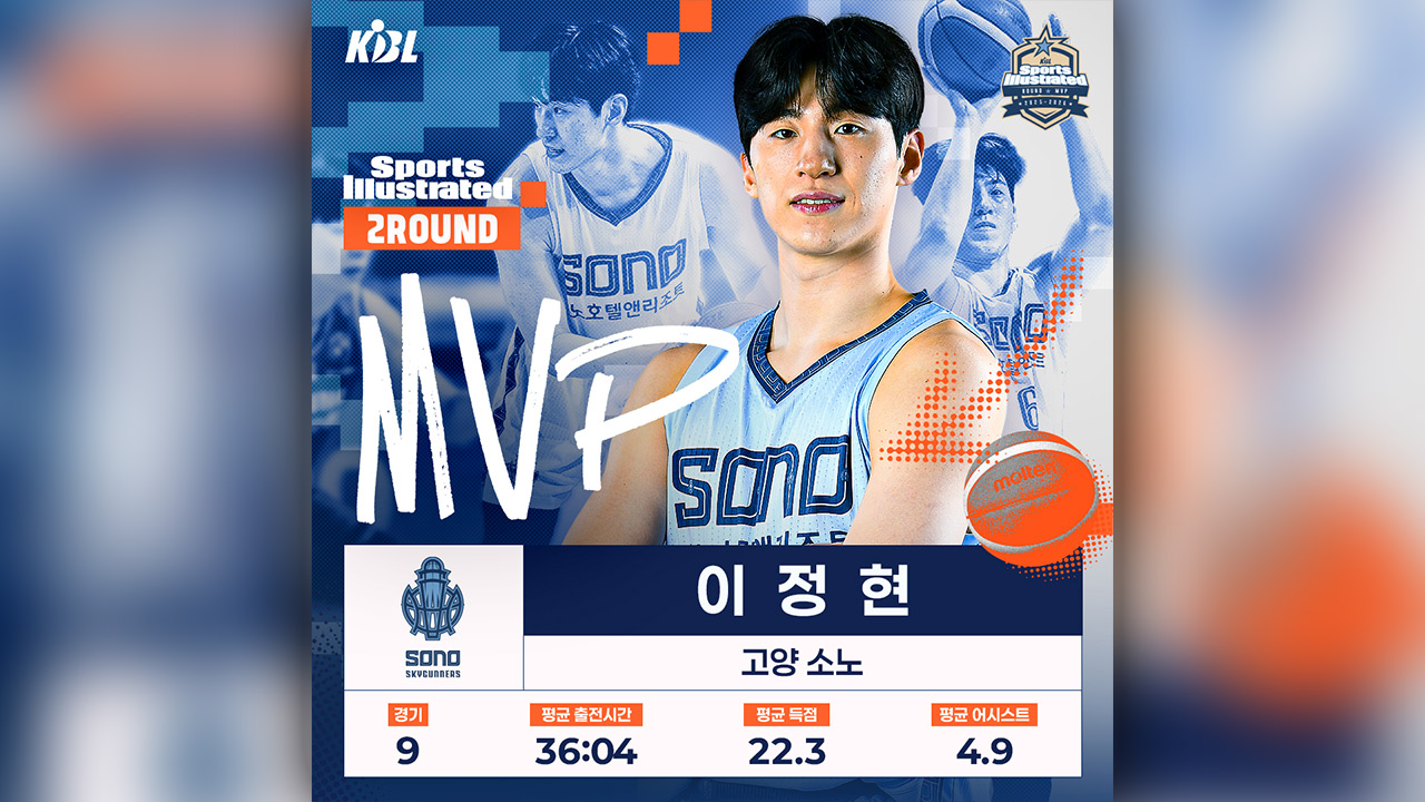 소노 이정현, 프로농구 2라운드 MVP로 선정‥통산 3번째 수상