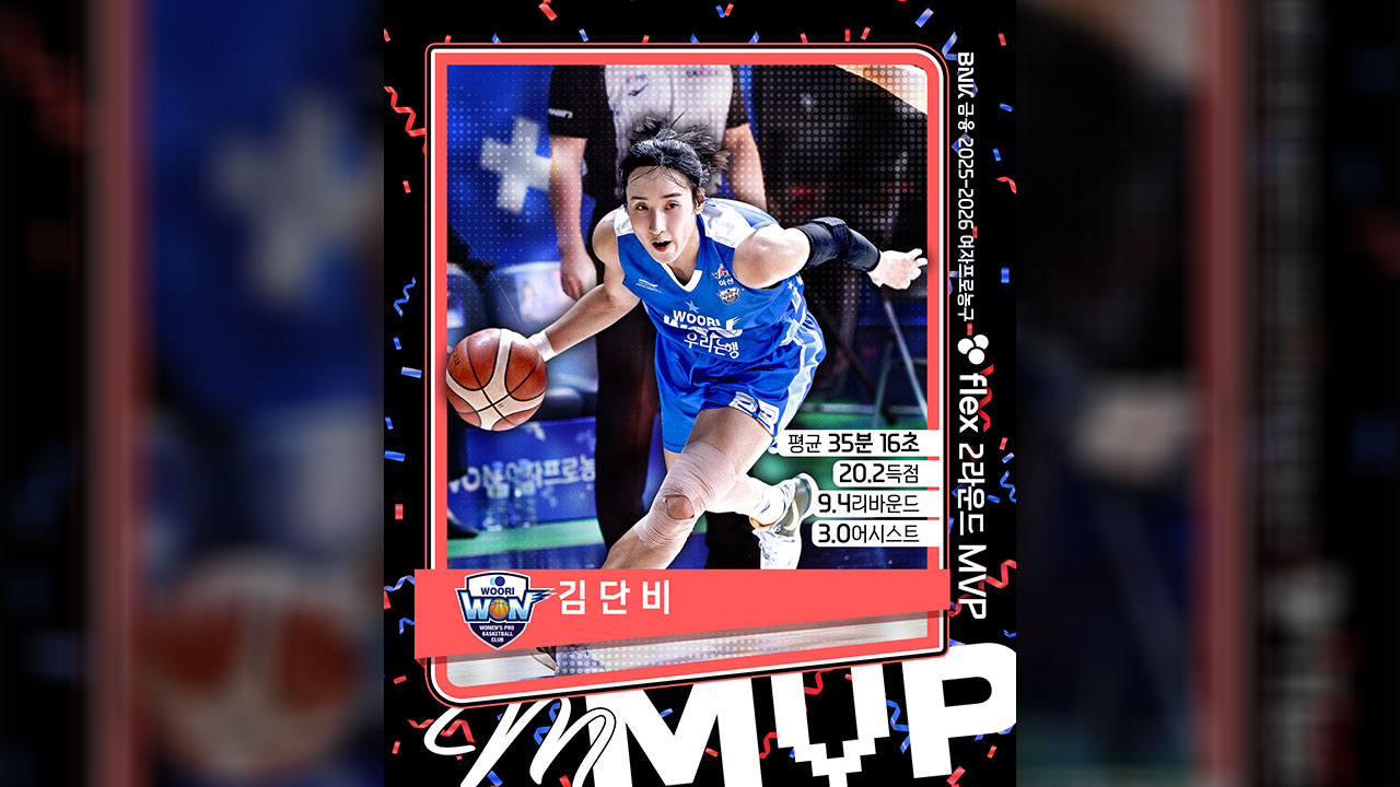 여자농구 우리은행 김단비, 2라운드 MVP 수상‥역대 17번째