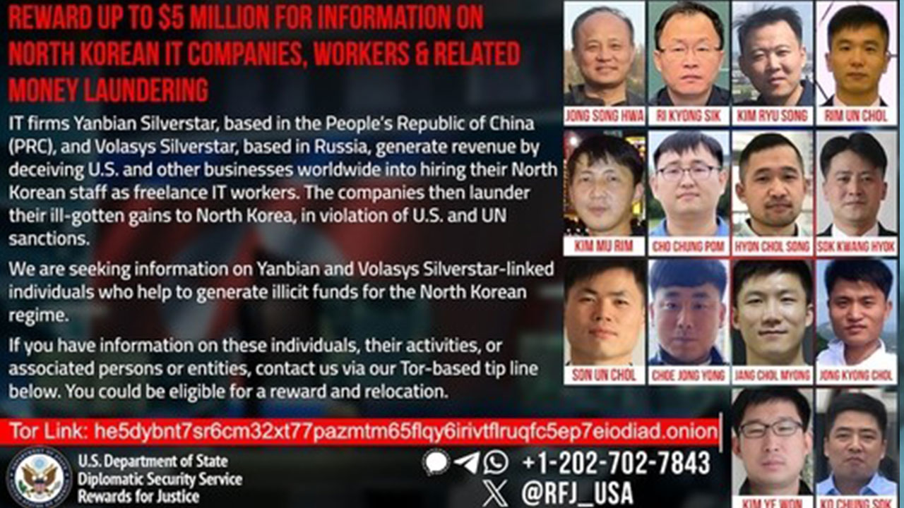 美재무부, 'IT 노동자 해외 파견' 북한 회사·개인 제재