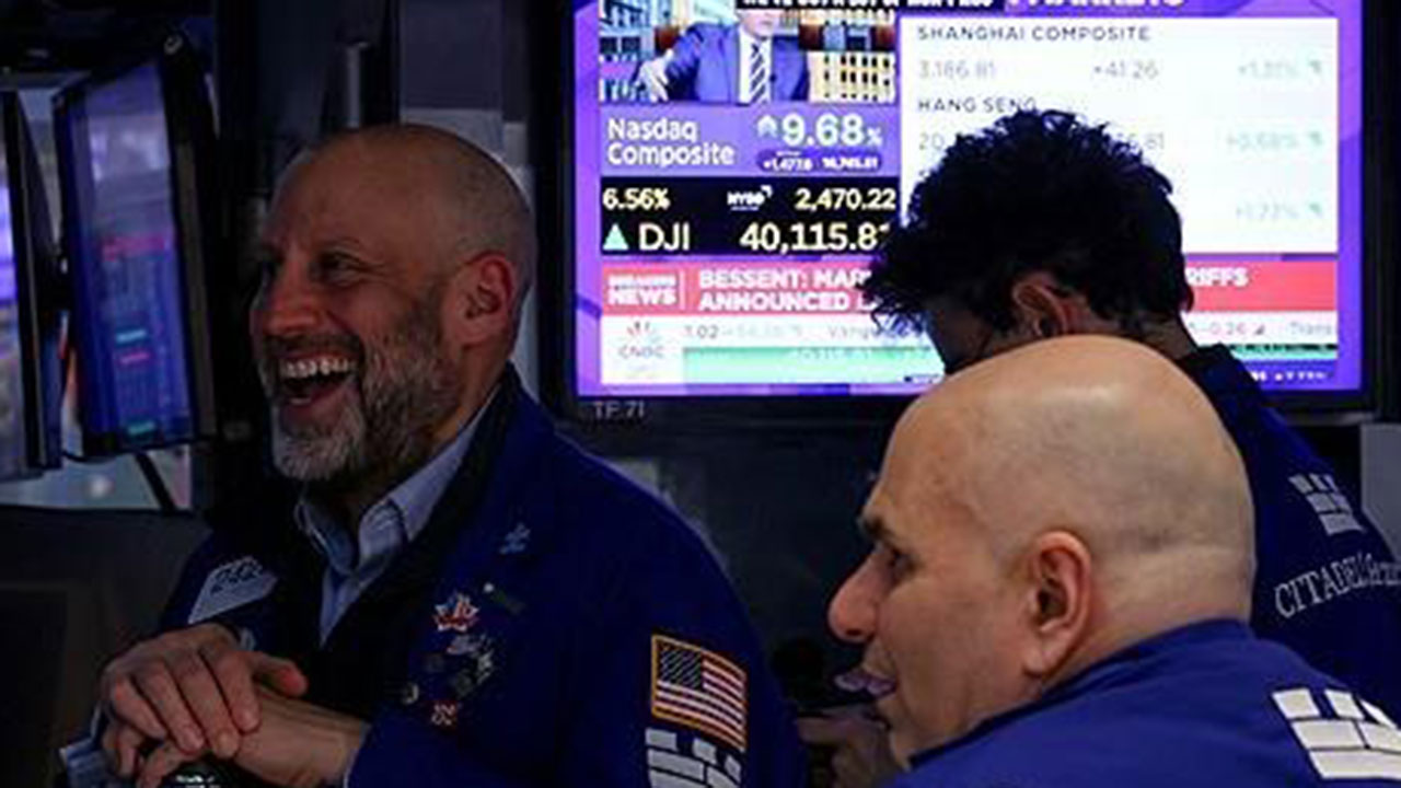 뉴욕증시, 관세유예에 기록적 급반등‥나스닥 12%↑