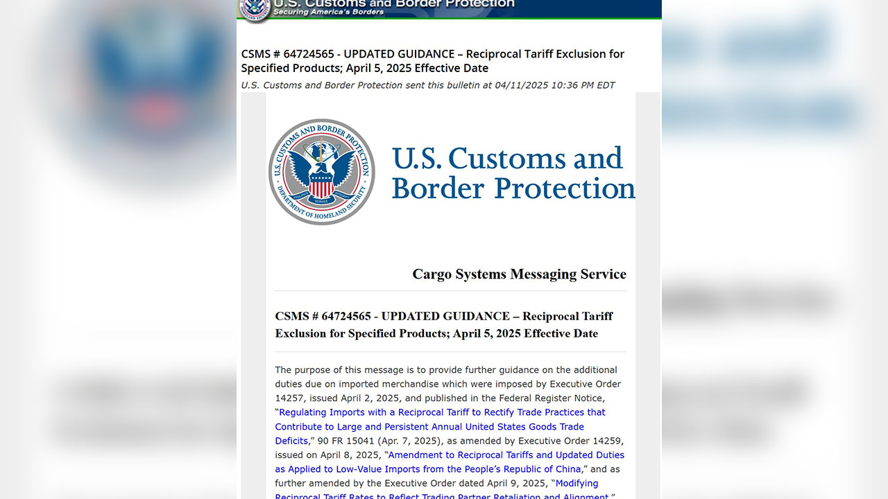 미국 상호관세 부과 대상서 반도체스마트폰컴퓨터 등 제외