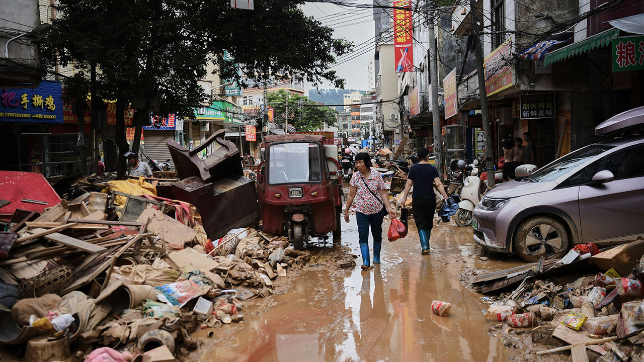 중국 남부 후난성 홍수로 주민 5만 3천명 대피‥3명 사망
