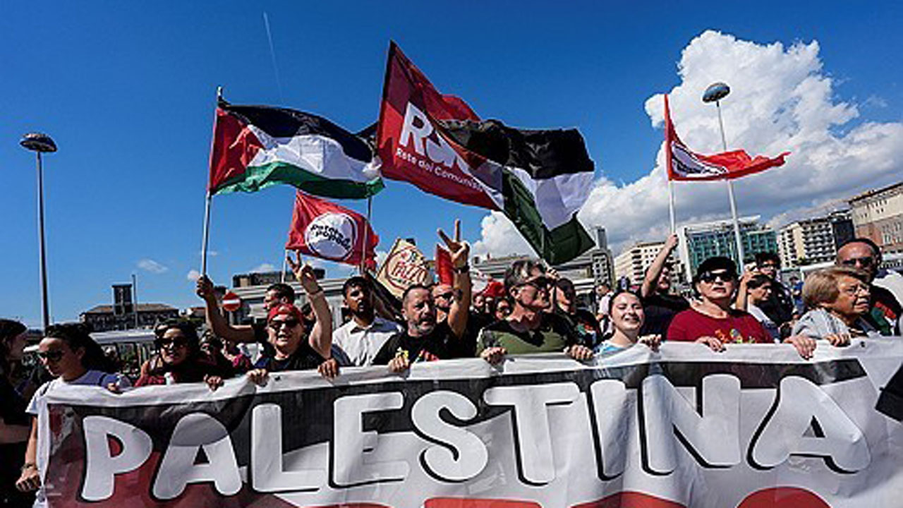 이탈리아 전역서 팔레스타인 지지 시위‥경찰과 충돌도