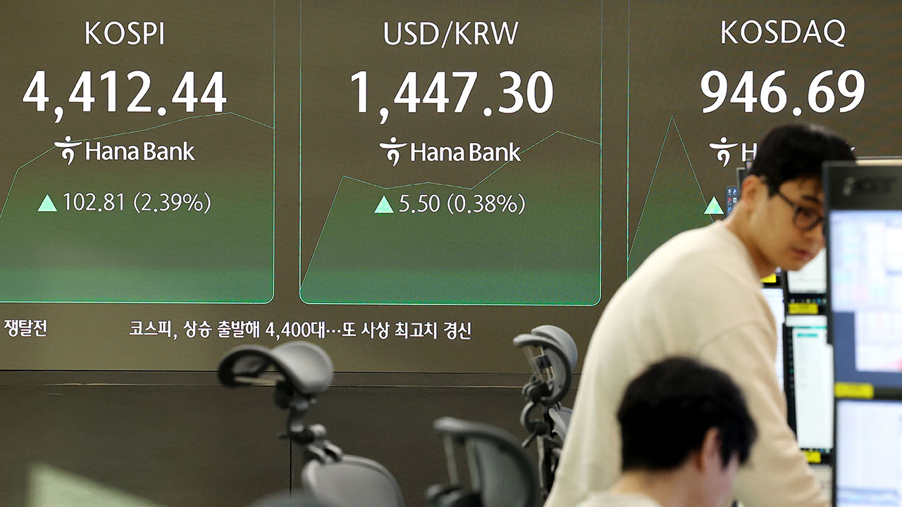 코스피, 장중 4,400선 돌파‥사상 최고치 경신