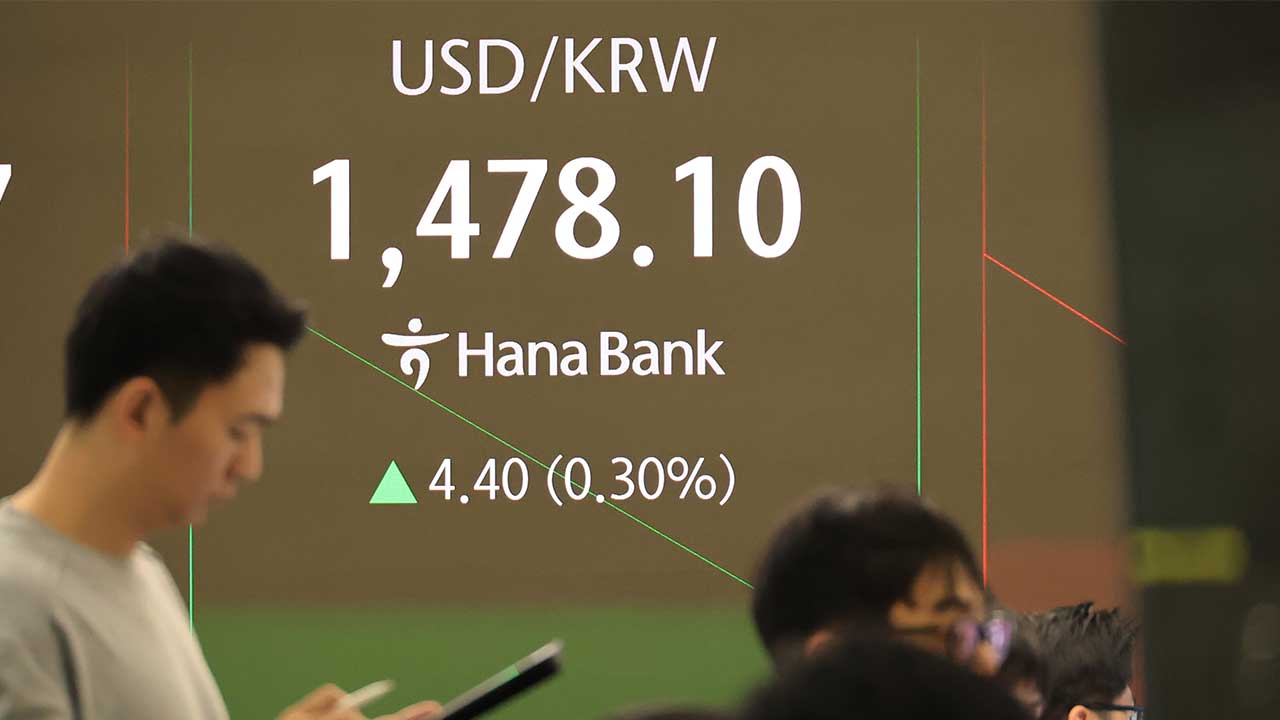 환율, 엔화 약세 속 열흘째 상승‥1,480원 선 접근