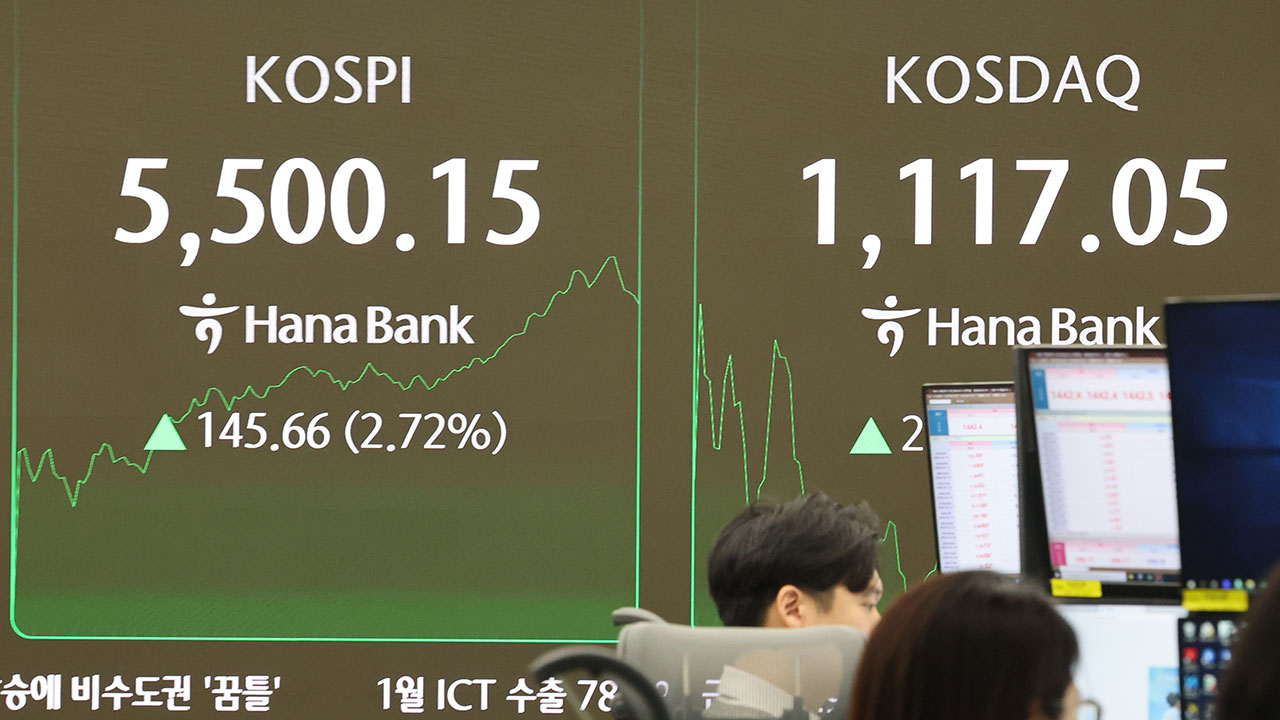 코스피 5천 개막 12거래일 만에 5,500 마저 돌파