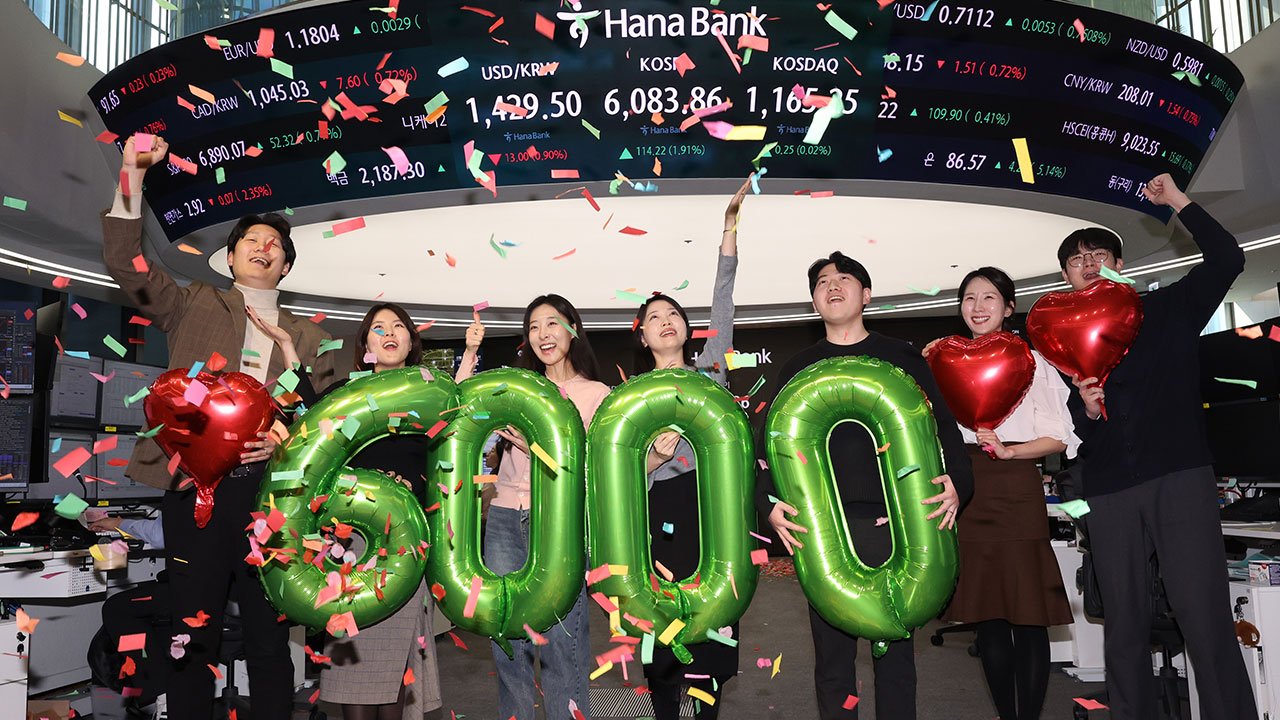 코스피 6천 달성, 시가총액 5천조 원 돌파‥현대차 등도 급등