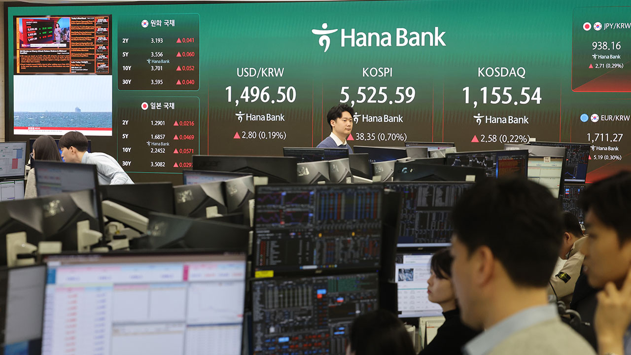 코스피 5,510으로 상승 출발‥환율 1,500원 돌파