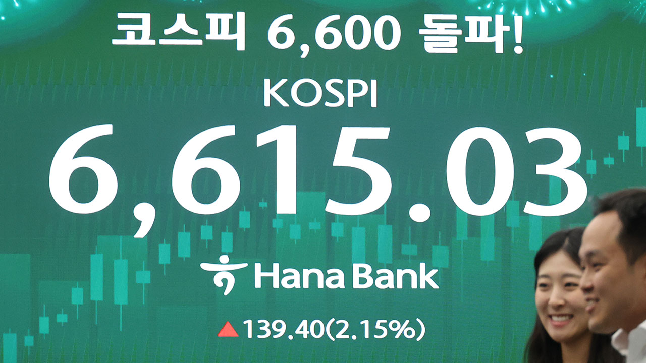 [속보] 코스피 2.15% 오른 6,615.03으로 마감‥ 종가 사상 최고치 경신