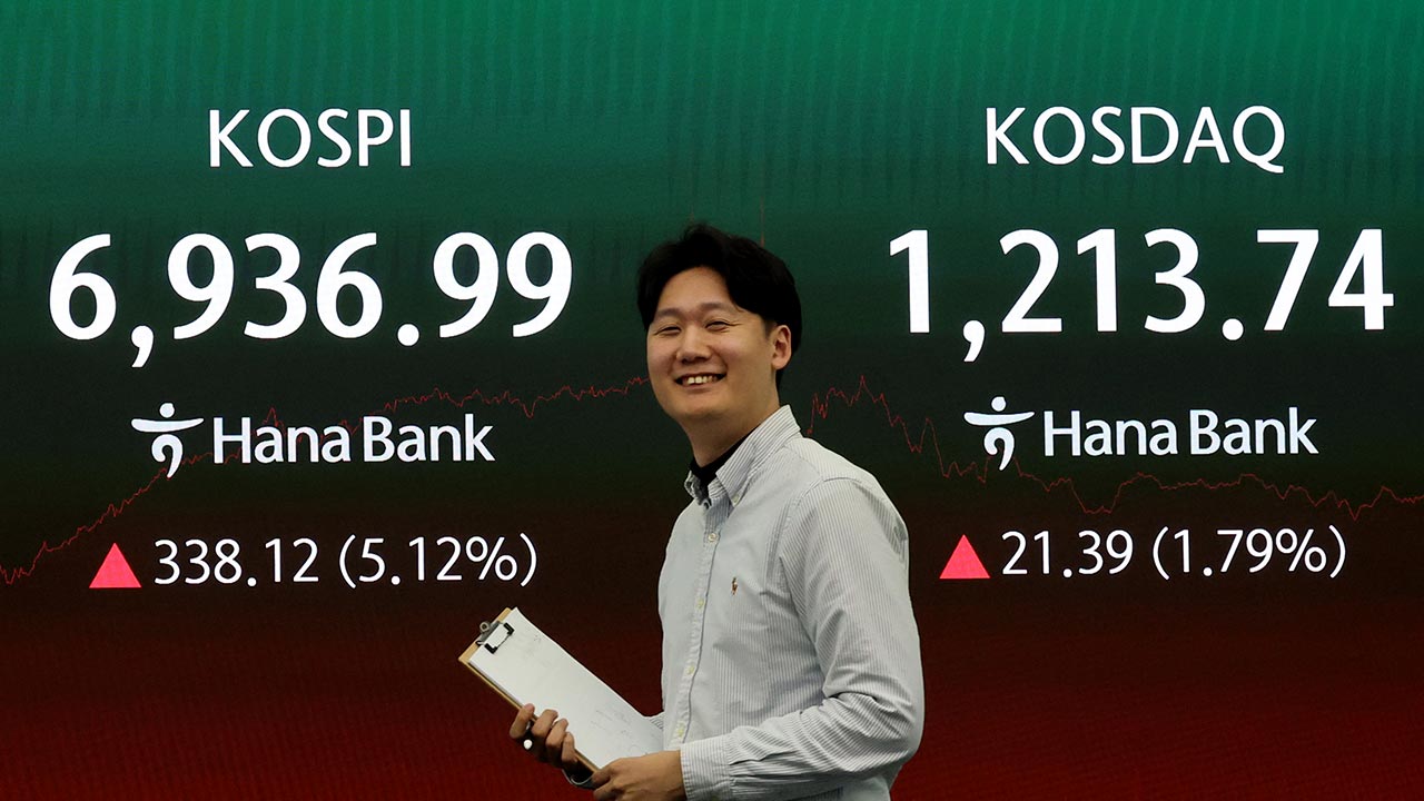 코스피 6,936.99로 마감 '역대 최고'‥하이닉스 시총 1천조 원 돌파