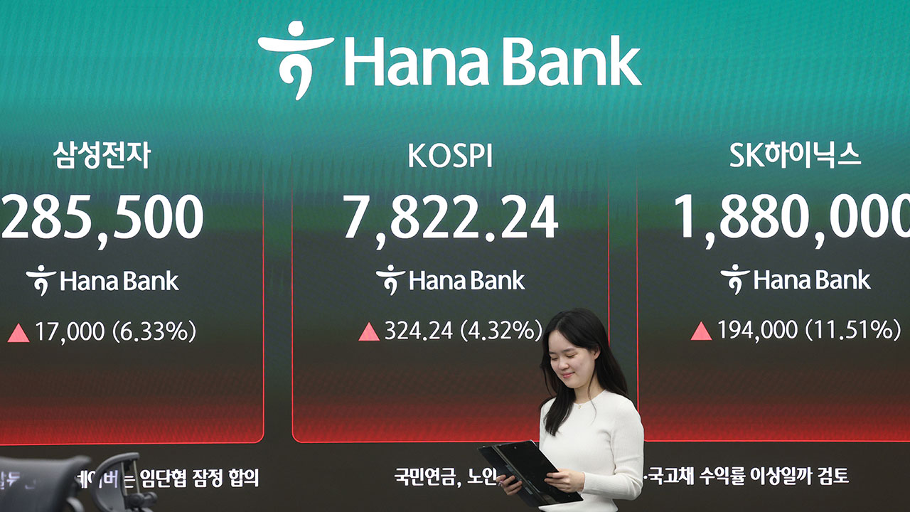 코스피 7,822 사상 첫 7,800 돌파‥하이닉스·삼성전자도 최고가