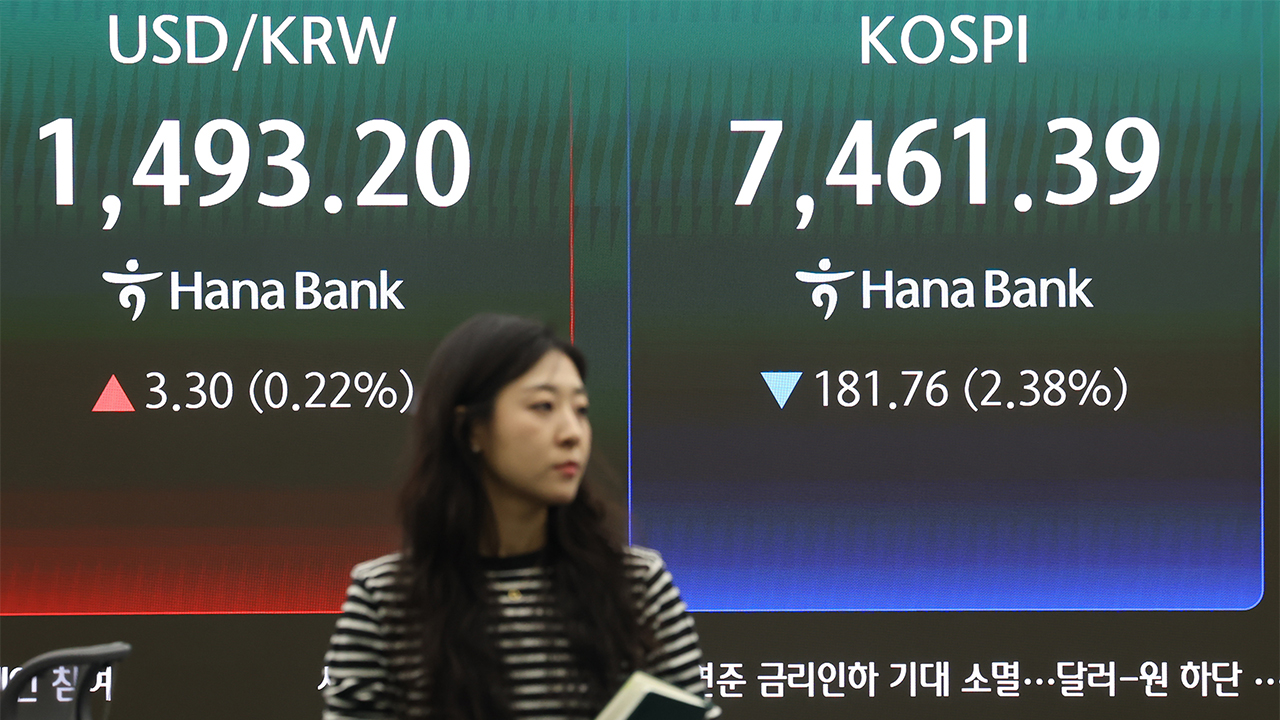 코스피 장 초반 하락세‥2% 넘게 내려 7,400선 거래‥삼성전자는 5% 하락