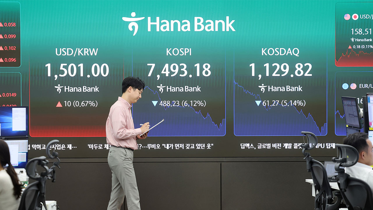 사상 처음 8천피 뚫은 코스피, 급락 후 7,500도 내주며 마감