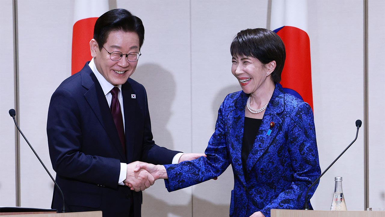 한일 정상, 함께 드럼 연주‥"드럼 치는 것이 소원‥평생 로망 이뤄"