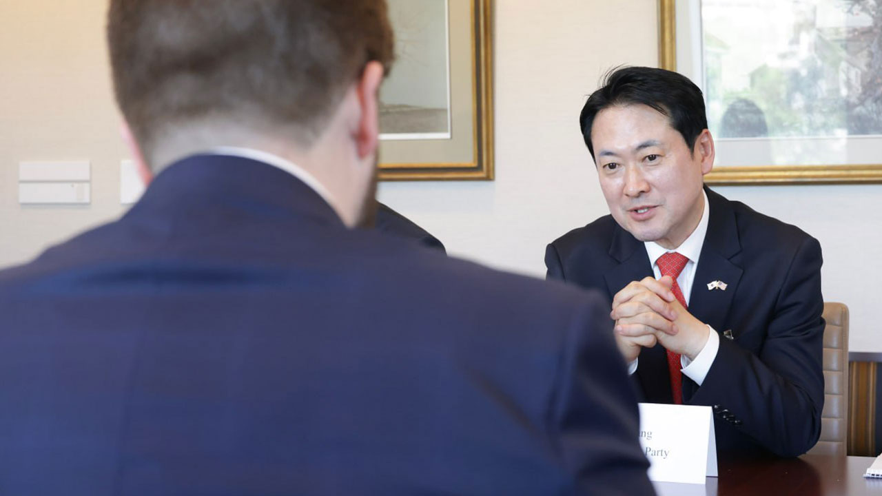 장동혁, 미국서 만난 '뒷모습 국무부 관계자' 차관 비서실장