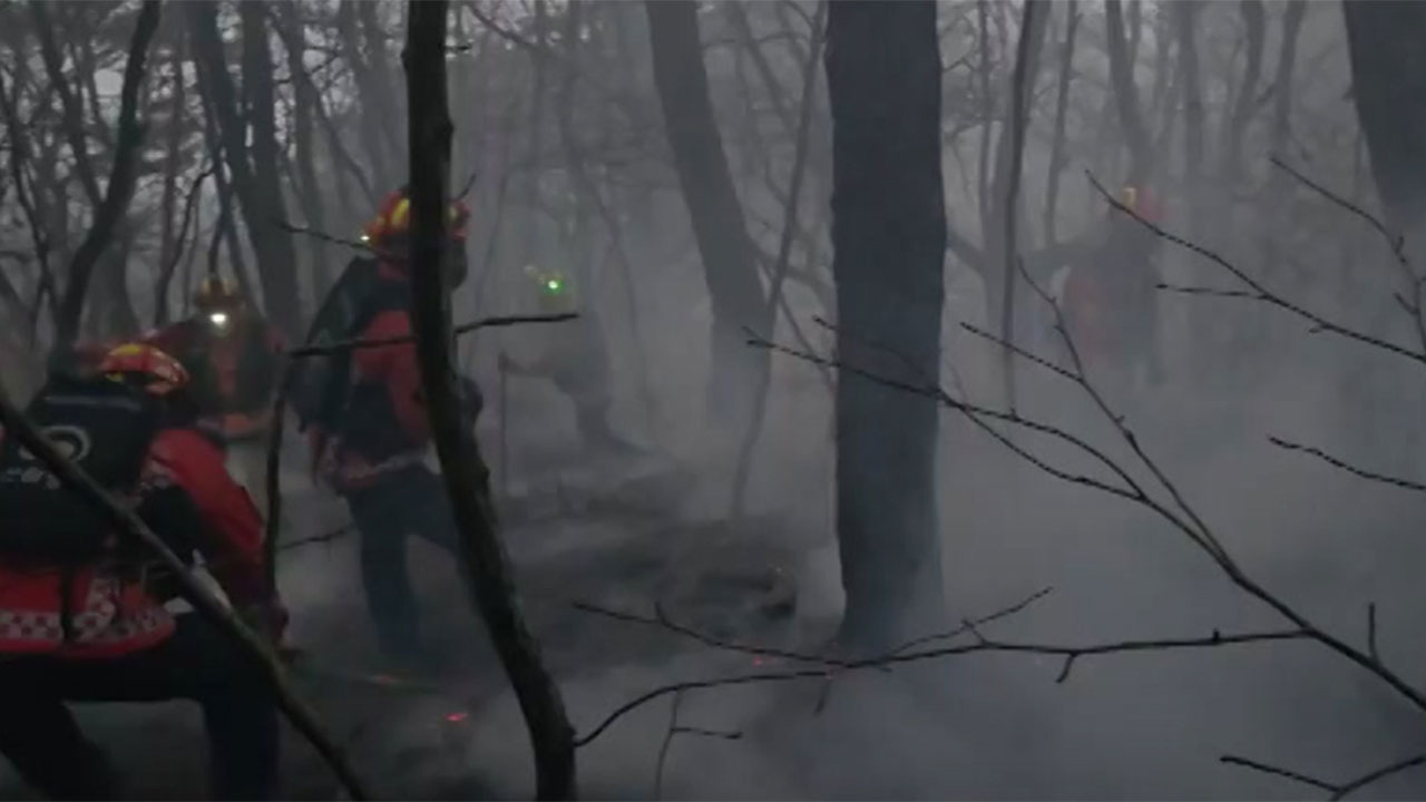 수락산 화재 주불 진화‥사찰건물 3개 동 전소
