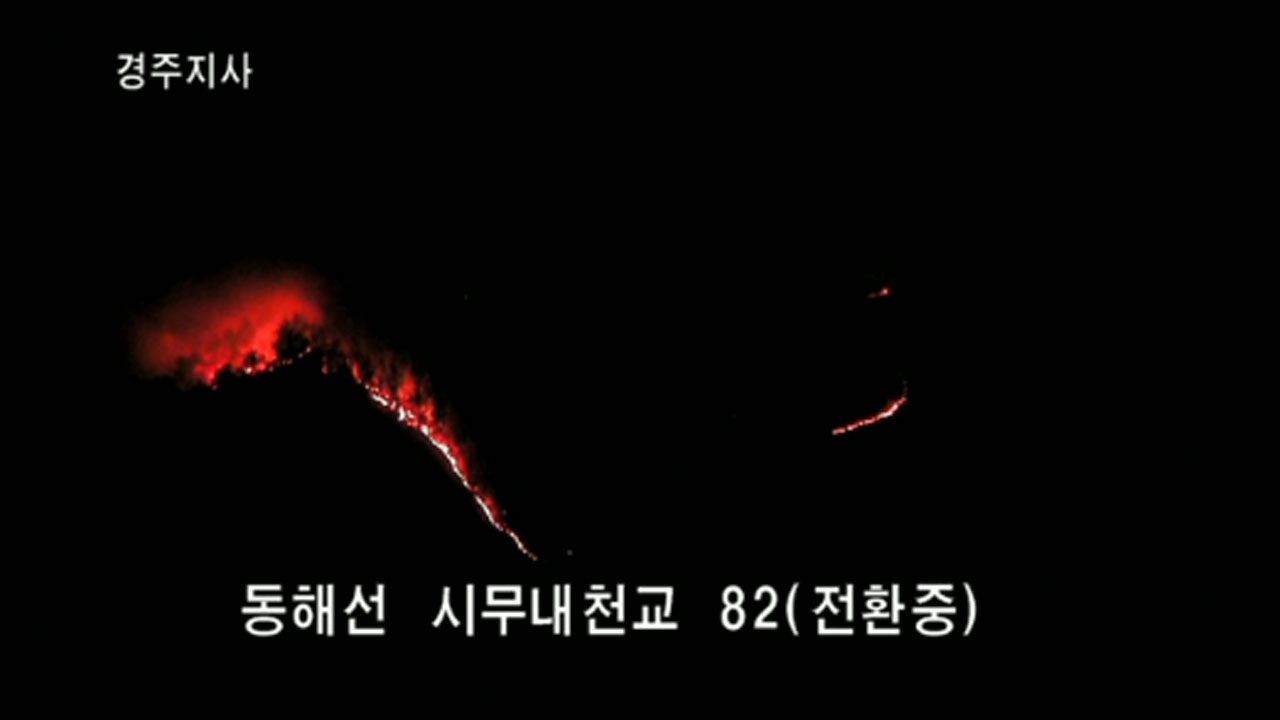 경북 경주 문무대왕면 산불 대응 1단계‥헬기 30여 대 투입