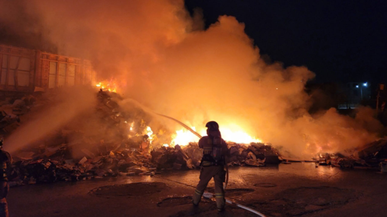 제주시 노형동 자원순환시설 불‥인명피해 없어