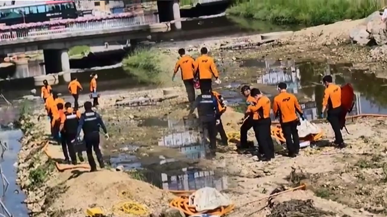 하천에서 분수 조성 공사하던 60대 노동자 작업 중 사망