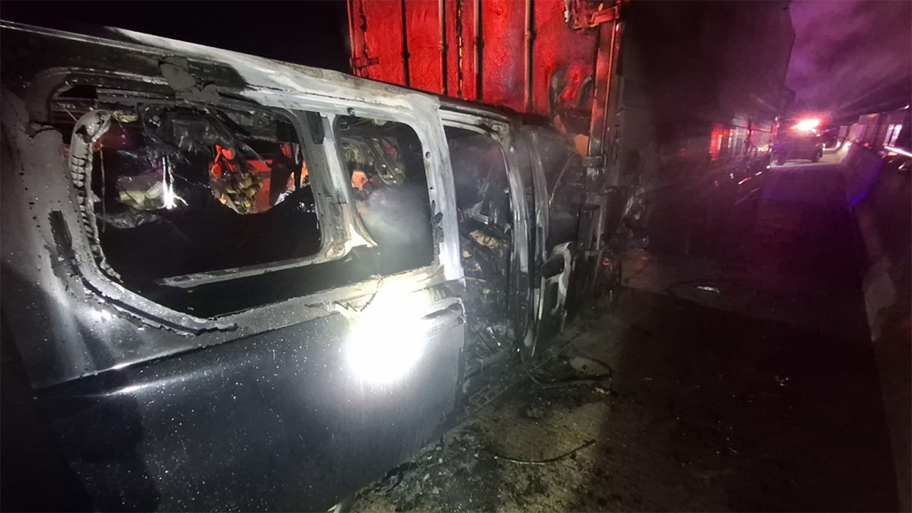 Two people die after van hits truck and catches fire in Yangpyeong