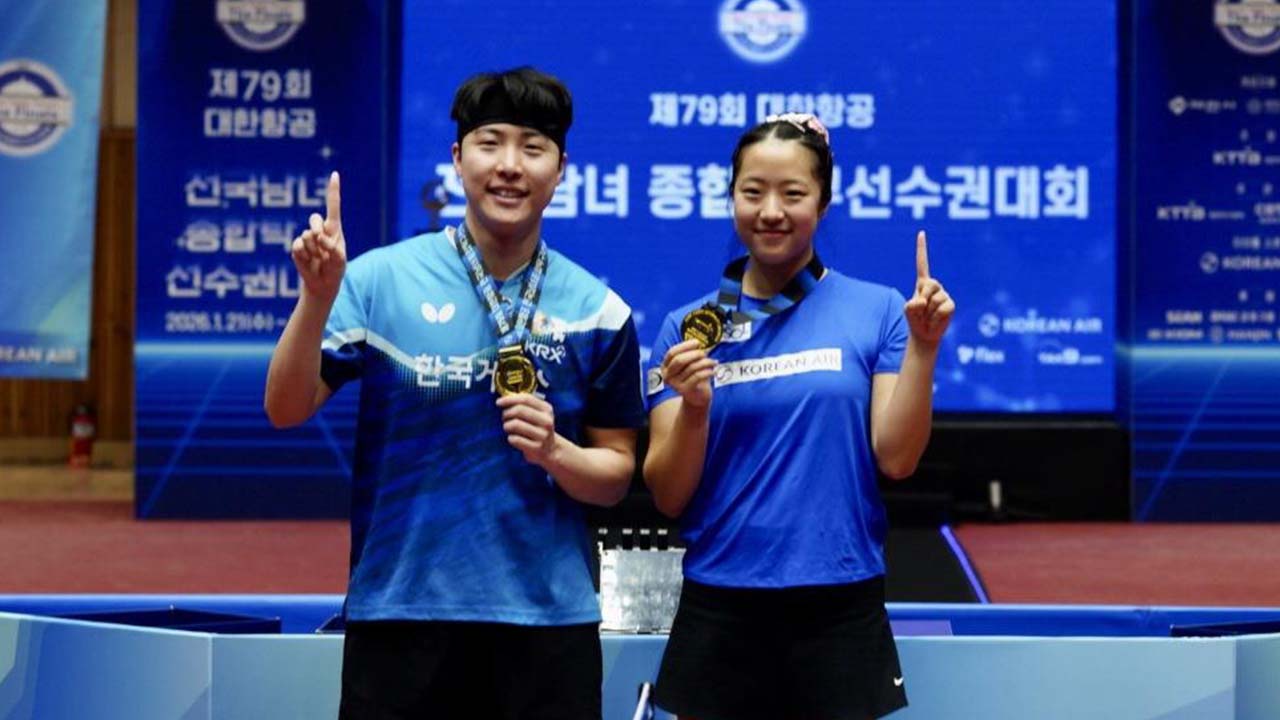 탁구 혼합복식 임종훈-신유빈, 종합선수권 첫 출전서 우승