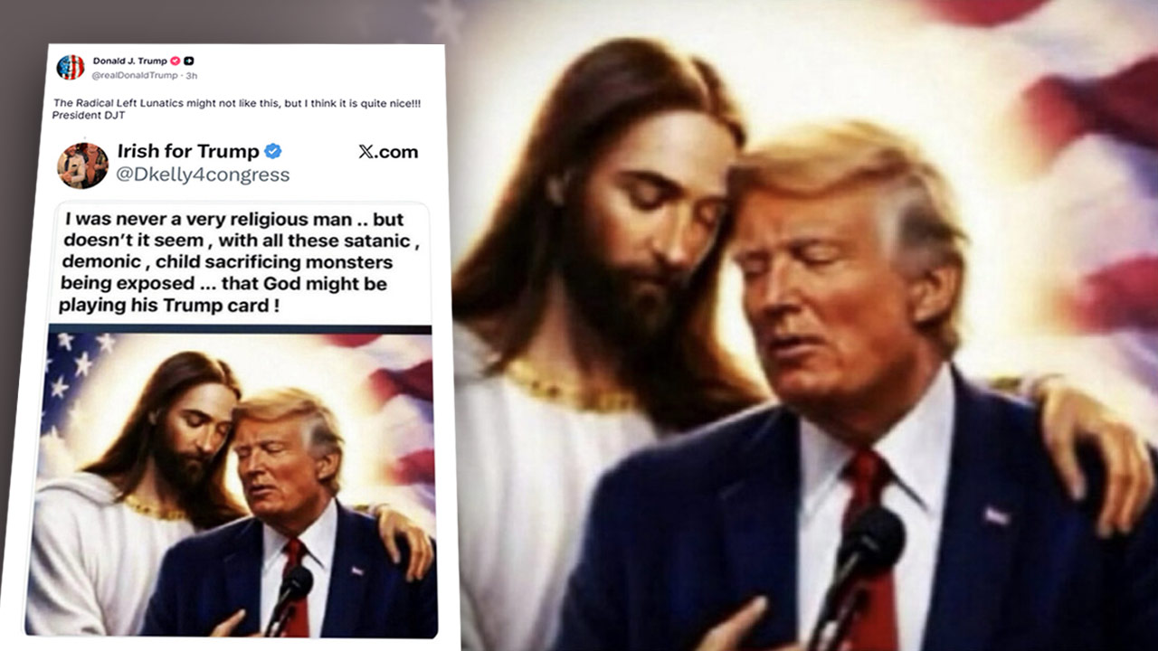 트럼프, 이번엔 예수에 안긴 이미지 SNS에 올려