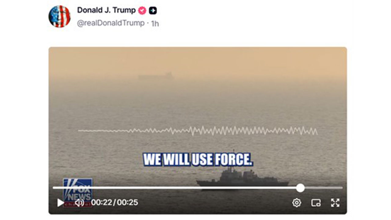 "봉쇄 안 따르면 무력 대응"‥트럼프, 미군 경고 방송 SNS 게시