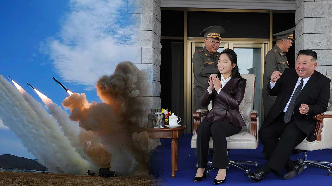 北, 초정밀 600㎜ 방사포 사격 공개‥김정은 "힘이 곧 평화"