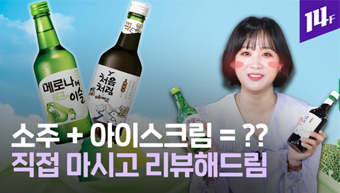 14F 소주 X 아이스크림 콜라보 제품 VS 소주에 아이스크림 넣어 먹기 직접 비교해봄