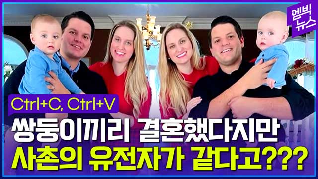 엠빅뉴스 일란성 쌍둥이끼리 결혼사촌이 사촌이 아니라고 