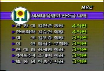 새세대육영회 찬조금 기부자 명단 발표이장석