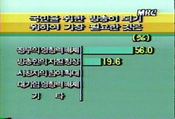 MBC 전국 여론조사 89 정부 과제당면문제 결과서형호