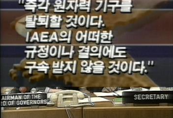 북한의 IAEA 탈퇴는 핵사찰 거부 명분조기항