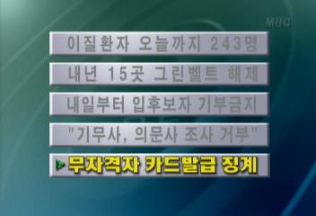 무자격자 카드 발급 징계김주하