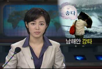 태풍 송다 남해동해안일대 강풍많은 비로 1명 실종 2명 부상이만흥