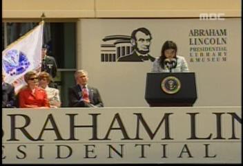 이미한 양 연설 및 부시 미 대통령의 찬사