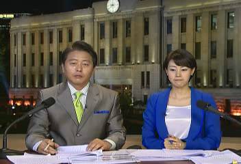 광역단체장 수도권 1 2위서울 시청앞 야외스튜디오최일구 박혜진