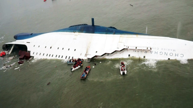 진도 해상 여객선 세월호 침몰290여명 사망실종