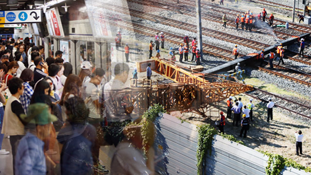 쾅 선로 덮친 대형 크레인 부천역인천역 운행통제