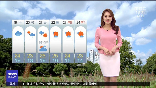 날씨 따가운 가을볕경상도 해안지방 한때 비