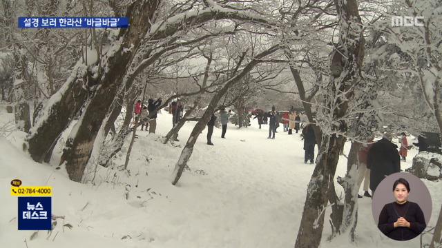 눈 구경 인파 몰린 한라산거리두기 무색