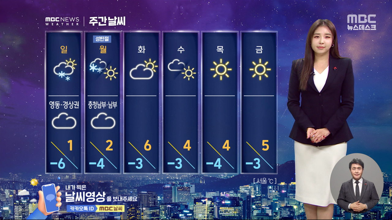 날씨 주말 한파 점차 물러가새벽까지 서해안제주 눈