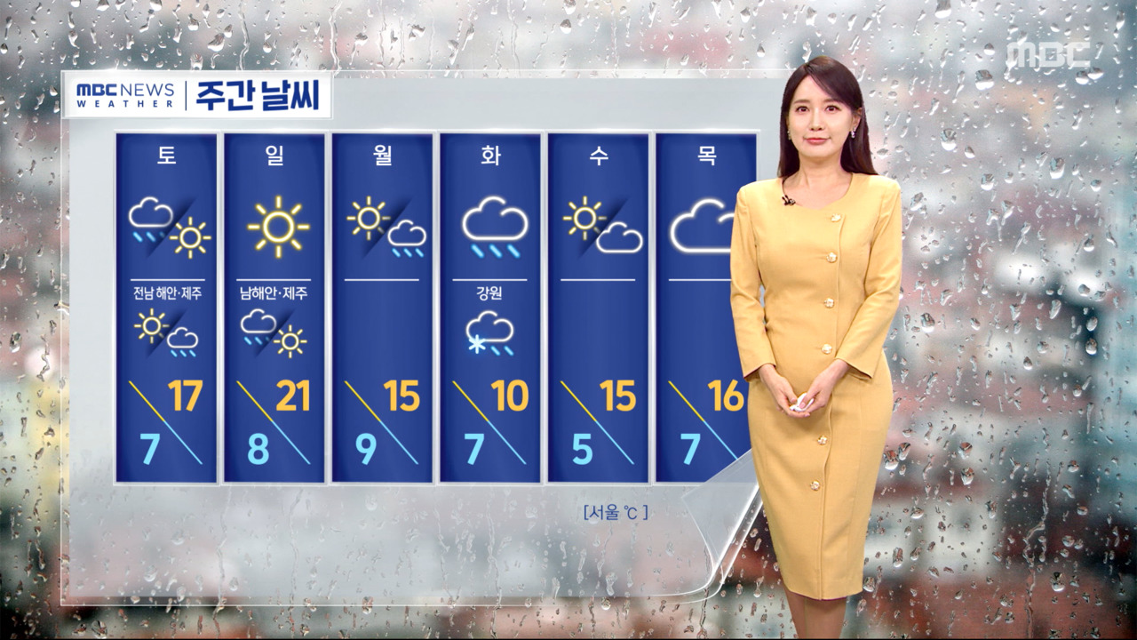 [날씨] La pluie et la poussière jaune devraient progressivement se mélanger à travers le pays. Le week-end se réchauffe.