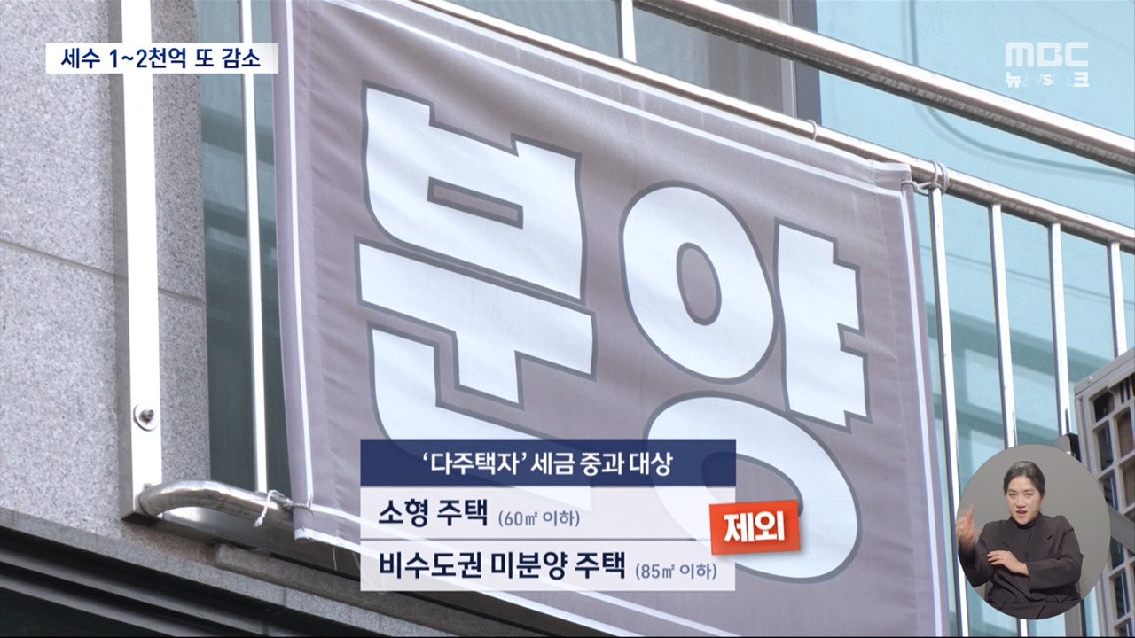 시행령 개정으로 "세수 12천억" 추가 감소