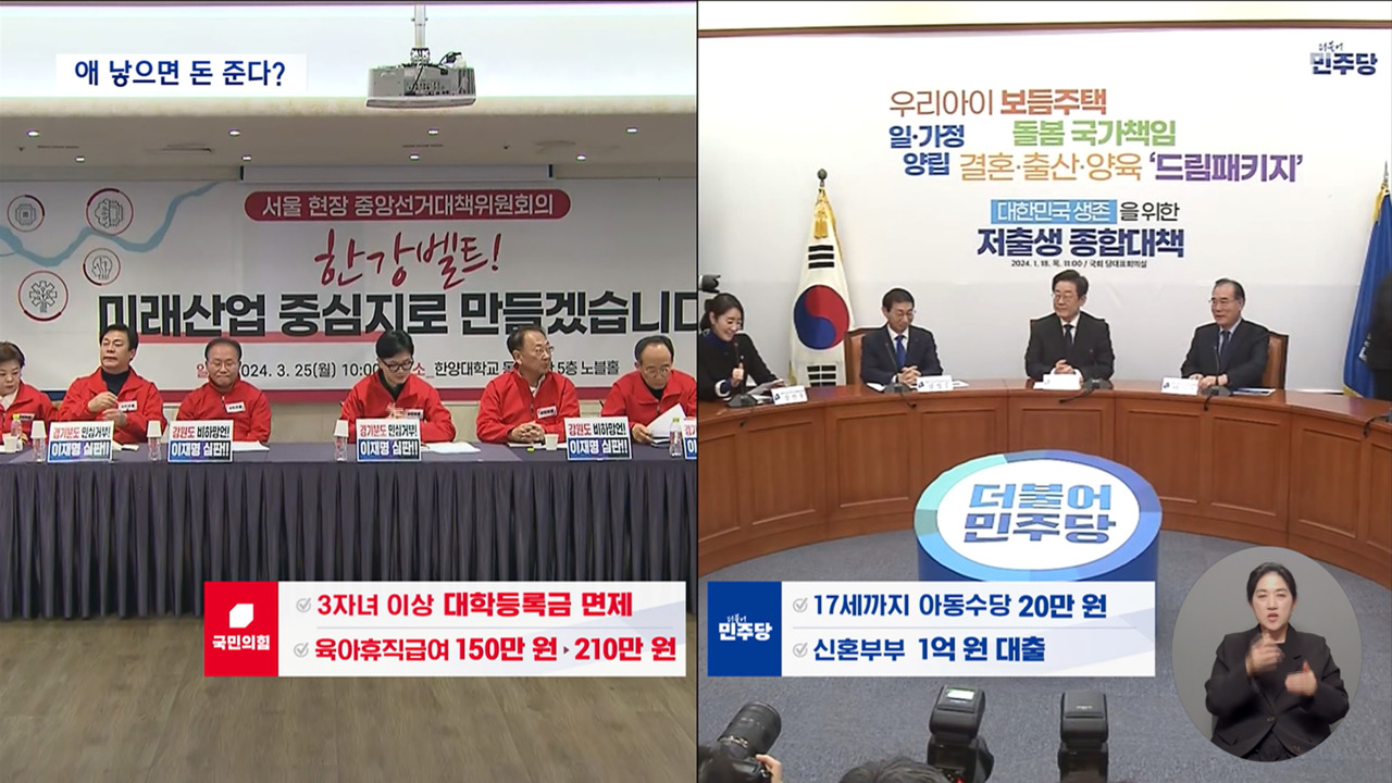 돈 준다고 애 낳을까여야 돈 풀기 공약 내놨지만 "비현실적" 지적