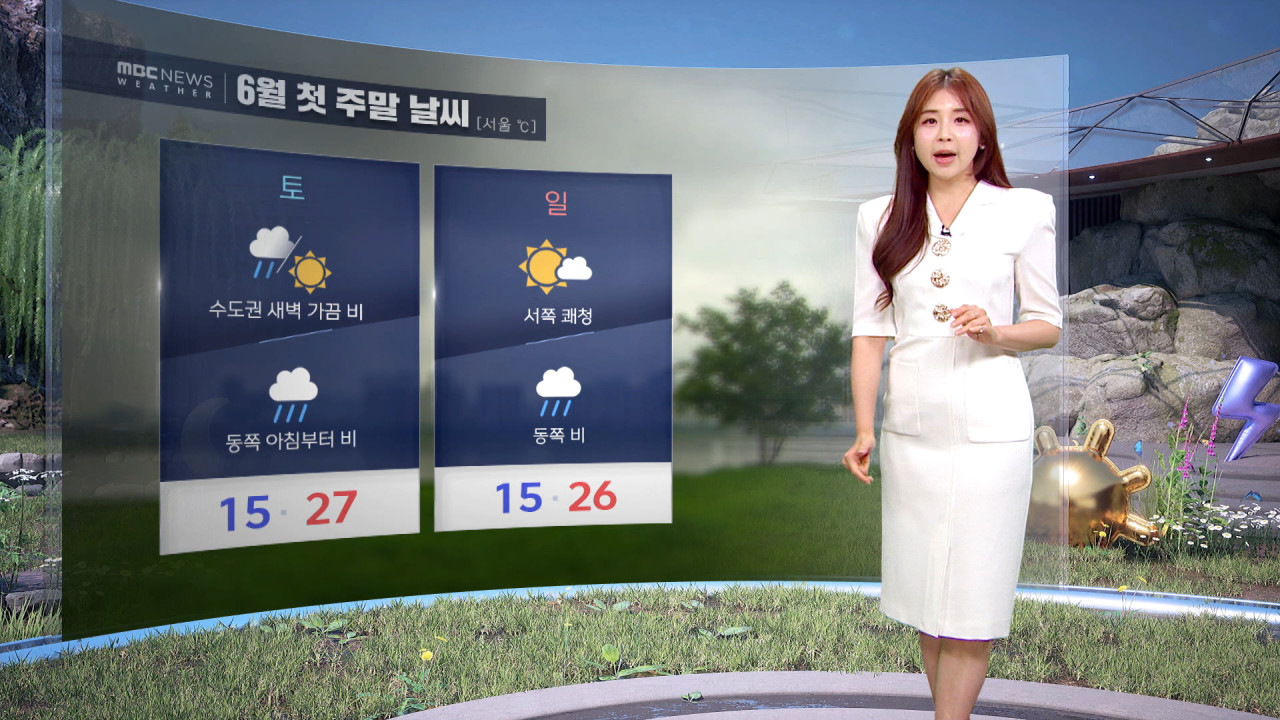 [날씨] 6월 첫 주말 곳곳 비‥동쪽 벼락·돌풍·싸락우박 - MBC 뉴스