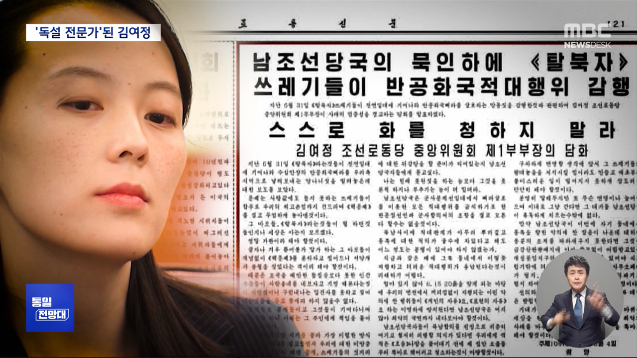 통일전망대 독기품은 김여정 위상과 역할