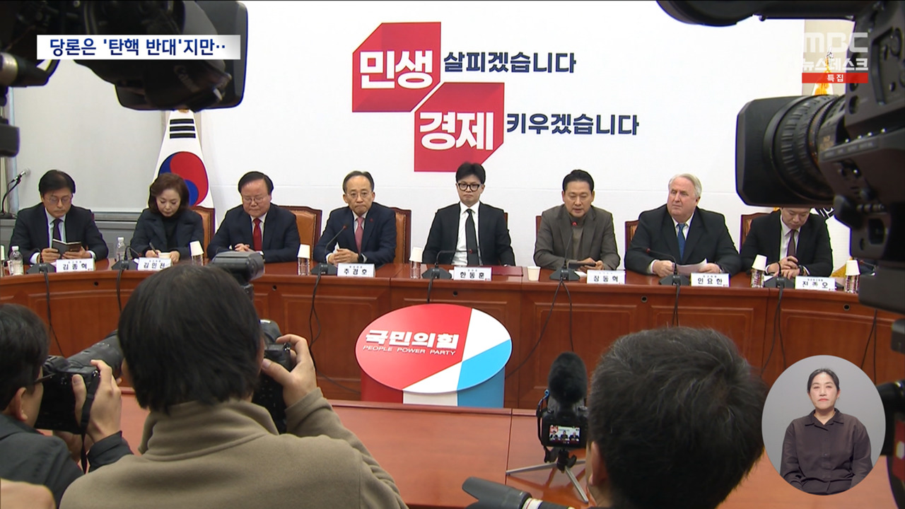 국민의힘 윤 대통령 탄핵 반대 당론임기 단축 개헌 제안도